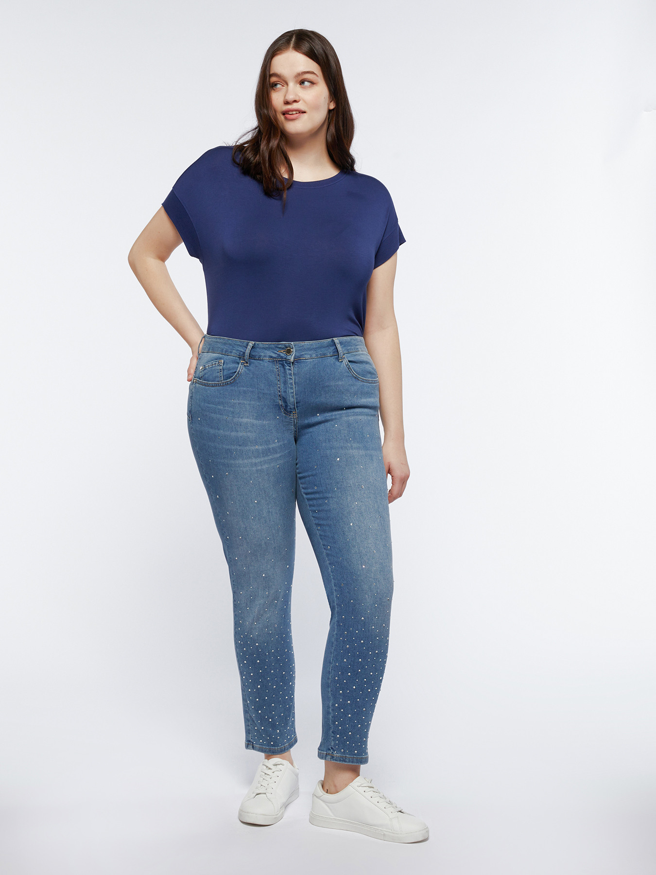 Skinny-Jeans mit Strass image number 2