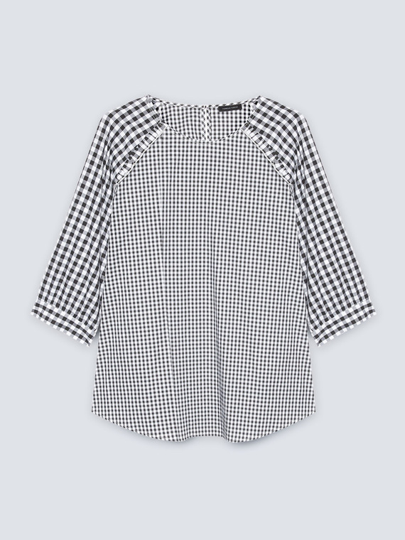 Gingham cotton blouse