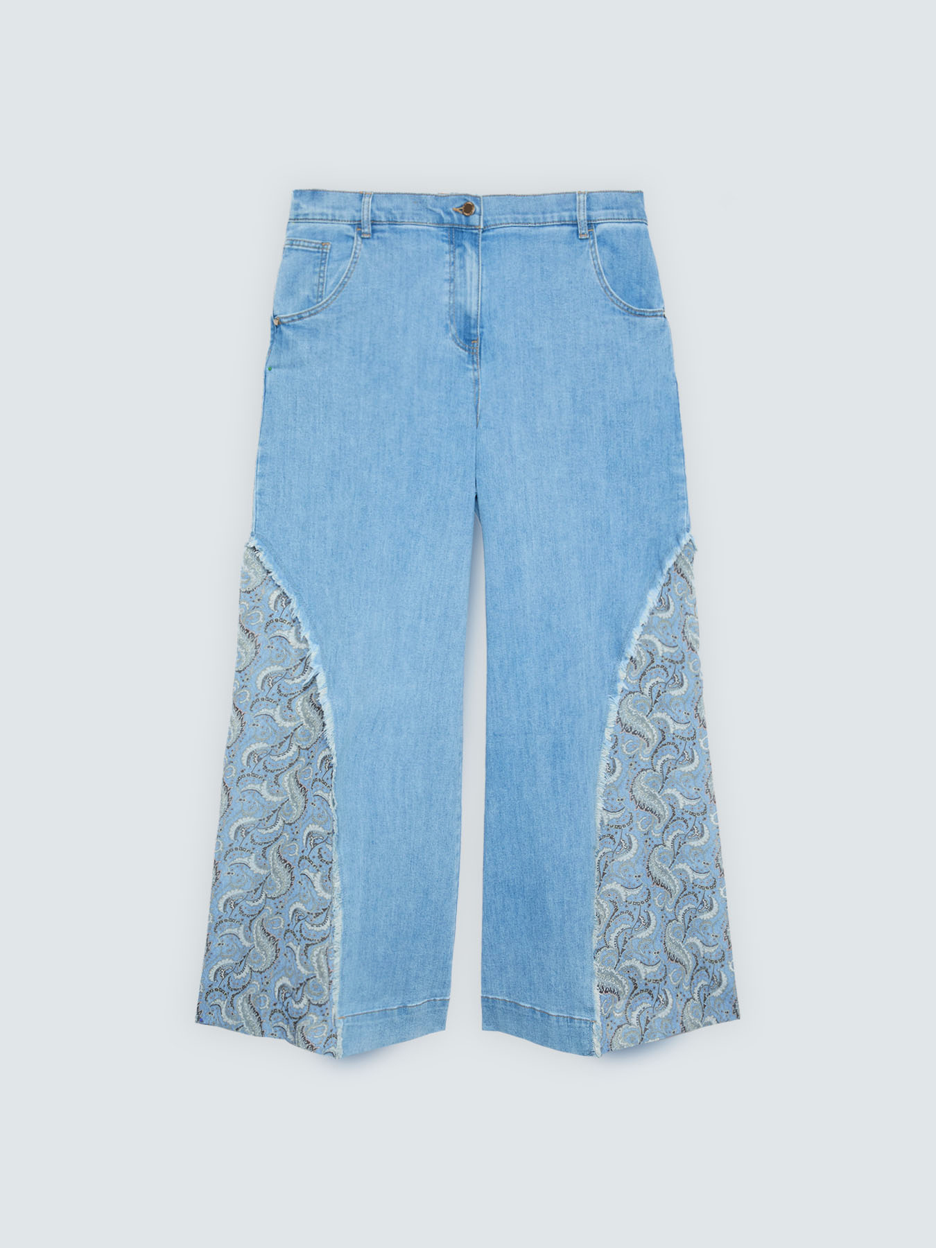 Jeans Wide Leg con inserto bandana image number 4